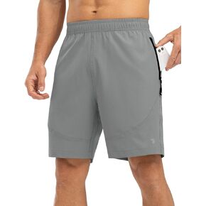 Rdruko Men's Hiking Shorts 7 Inch Inseam Quick Dry Workout Shorts Lightweight Running Athletic Short with Zipper Pockets