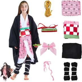 Kitimi Kamado Anime Cosplay Costume Kimono Outfit, Anime Costume Kids Halloween Costume, Halloween Costume for Boys Girls in Kuwait
