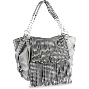 Retro Chic Sparkling Fringe Hobo Tote Shoulder Bag
