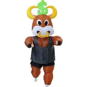 FUNNY COSTUMES Cash Cow Inflatable Costume Adult Size, Halloween Costume, Bull Suit