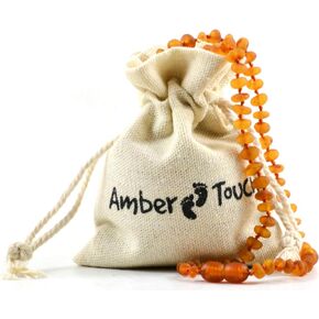 RAW Baltic Amber Necklace - Natural Amber from Baltic Region, Genuine Amber (13in.)