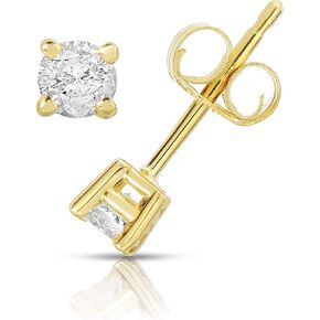 Natalia Drake 925 Sterling Silver Round 1/4 Cttw Tiny Diamond Stud Earrings for Second Hole Ear Cartilage Piercing Color IJ/Clarity I2-I3