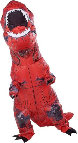 Ekuuga زي ديناصور قابل للنفخ الكبار العملاق T-Rex الأحمر نفخ يتوهم هالوين تفجير زي تأثيري حلي in Kuwait