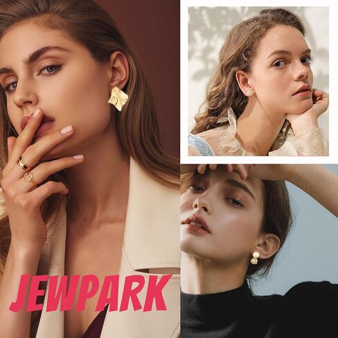 JEWPARK 24 زوجًا من الأقراط الذهبية الكبيرة أقراط هندسية كبيرة للنساء أقراط ذهبية منسوجة من أوراق الجنكة الملتوية أقراط مجوهرات هدايا in Kuwait