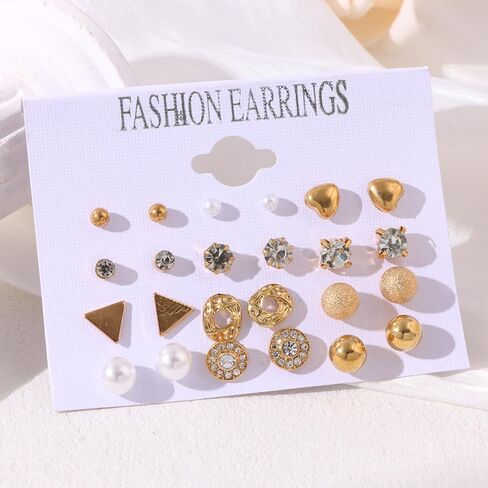 JEWPARK 24 زوجًا من الأقراط الذهبية الكبيرة أقراط هندسية كبيرة للنساء أقراط ذهبية منسوجة من أوراق الجنكة الملتوية أقراط مجوهرات هدايا in Kuwait