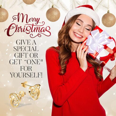Chic Bijoux Knot Earrings for Women – With Round Cubic Zirconia stones and 925 Sterling Silver – Gift for Her Birthday, Rose Gold Jewelry in Saudi Arabia