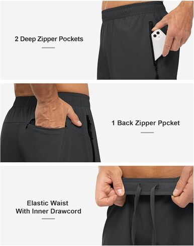 شورت Rdruko للمشي لمسافات طويلة للرجال مقاس 7 بوصة، شورت رياضي سريع الجفاف للجري خفيف الوزن مع جيوب بسحاب in Kuwait