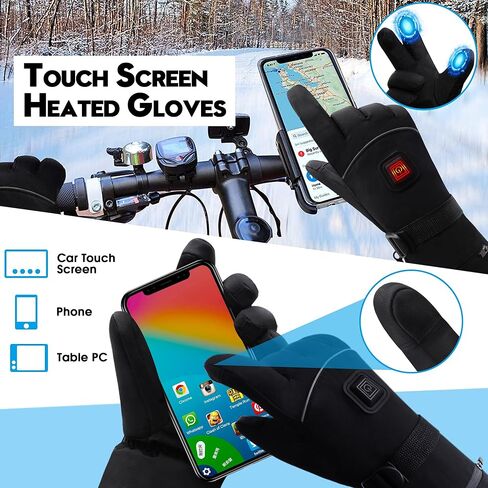 Rabbitroom Heated Gloves for Men Women,Upgraded Electric Battery Cold Weather Heated Gloves,Winter Waterproof Touchscreen Hand Warmers Thermal Arthritis Gloves Perfect for Cycling Skiing Working in Kuwait
