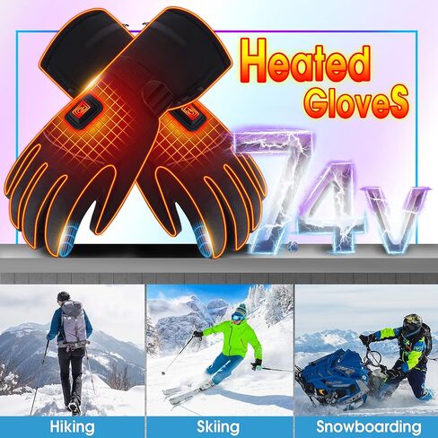 Rabbitroom Heated Gloves for Men Women,Upgraded Electric Battery Cold Weather Heated Gloves,Winter Waterproof Touchscreen Hand Warmers Thermal Arthritis Gloves Perfect for Cycling Skiing Working in Kuwait