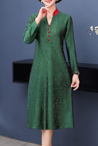 Bitablue Women's Exotic Paneled V-Neck Dress with Magnificent Floral Prints in Kuwait