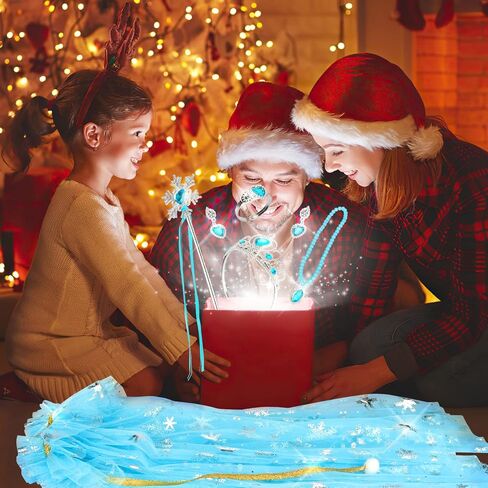 Fedio Princess Cape Set 7 Pieces Girls Princess Cloak with Tiara Crown, Wand for Little Girls Dress up in Kuwait