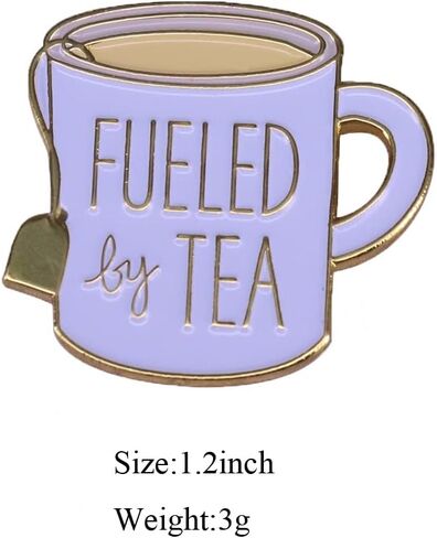 مدعوم من بروش الشاي لك لشرب الشاي، شارة فنجان شاي بسيطة على شكل فنجان شاي كرتوني، دبوس صلب من المينا، هدية مجوهرات للأصدقاء المحبين للشاي، مناسب للسترات وحقائب القماش وملابس الدنيم in Kuwait