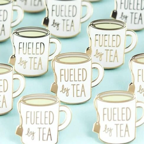 مدعوم من بروش الشاي لك لشرب الشاي، شارة فنجان شاي بسيطة على شكل فنجان شاي كرتوني، دبوس صلب من المينا، هدية مجوهرات للأصدقاء المحبين للشاي، مناسب للسترات وحقائب القماش وملابس الدنيم in Kuwait