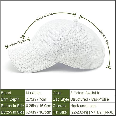 قبعة بيسبول للرجال من Masktide شبكية بالكامل للصيف قابلة للتنفس، سريعة الجفاف للنساء، ماصة للرطوبة، رياضية خارجية، قبعة مناسبة للجفاف in Kuwait