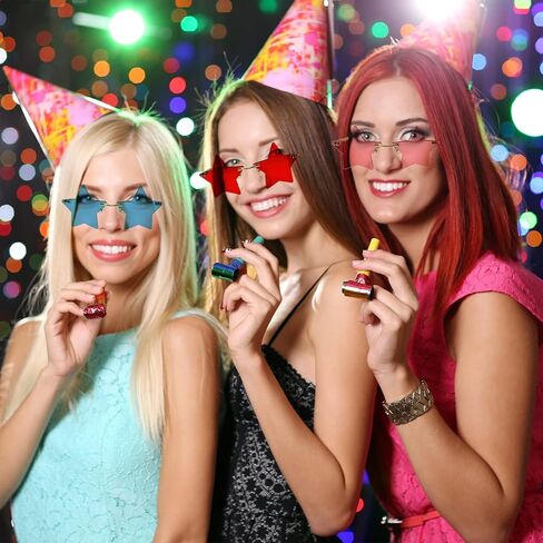 نظارات شمسية من JFTOWN بدون إطار على شكل نجمة، نظارات شمسية للحفلات للنساء/الرجال، ملابس الشارع وعيد الميلاد in Kuwait