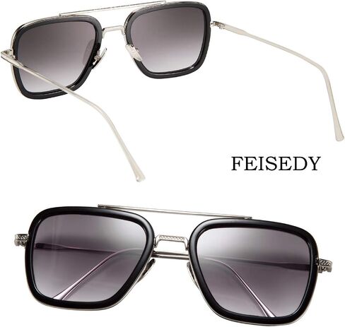 FEISEDY Retro 70s Pilot Sunglasses Tony Sunglasses Trendy Women Square Sun Glasses B2510 in Kuwait
