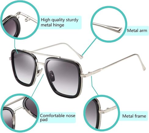 FEISEDY Retro 70s Pilot Sunglasses Tony Sunglasses Trendy Women Square Sun Glasses B2510 in Kuwait