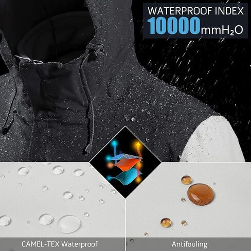 سترة تزلج للرجال من CAMEL CROWN 3 في 1 سترة شتوية مقاومة للماء سترة ثلجية مقاومة للرياح مع معطف داخلي من الصوف الدافئ in Kuwait