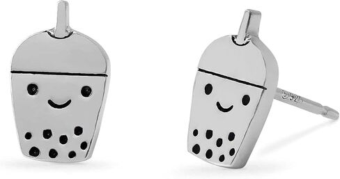 Boma Jewelry Sterling Silver Boba Bubble Tea Stud Earrings in Saudi Arabia