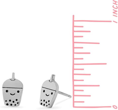 Boma Jewelry Sterling Silver Boba Bubble Tea Stud Earrings in Saudi Arabia