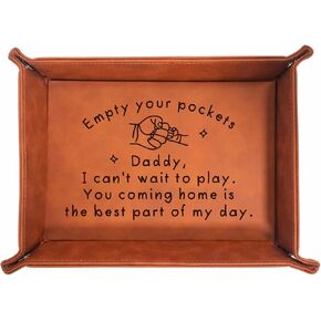 Birthday Gifts for Dad, Leather Tray for Daddy, New Dad Gifts for Husband from Wife, Best Dad Gifts from Son Daughter, Christmas Thanksgiving Sentimental Gifts for Dad Husband Stepdad Father in Law
