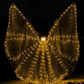 ZFBIRD LED Wings Halloween Butterfly Wings Light up Angel Wings LED Moth Cape with Telescopic Sticks for Kids and Adults in Kuwait