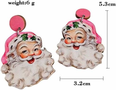 Vintage Christmas Santa Dangle Earrings Funny Cute Gingerbread Man Elf Fawn Charm Earrings Acrylic Resin Fashion Jewelry Holiday Gift Ladies Teens Xmas Party Favors Decor Accessories in Kuwait