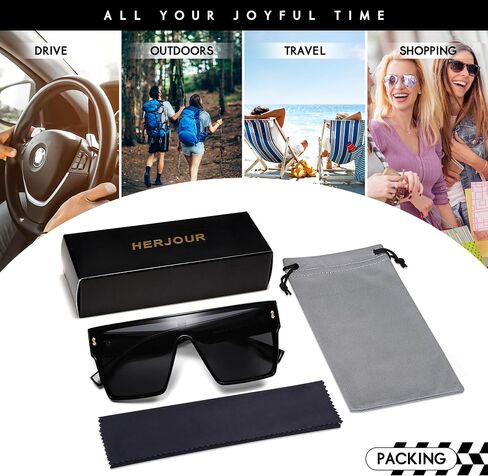 Allarallvr Oversized Trendy Square Sunglasses For Women Men Rectangle Fashion Sun Glasses AR82128 in Kuwait