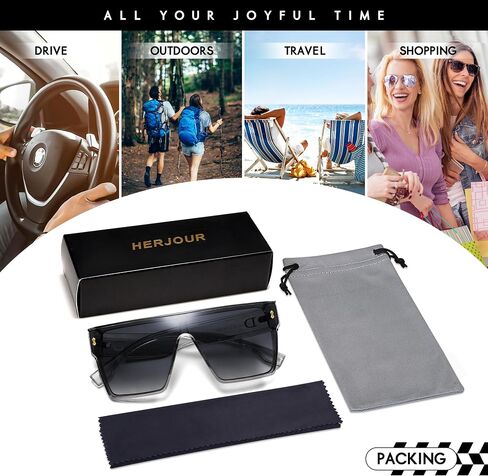 Allarallvr Oversized Trendy Square Sunglasses For Women Men Rectangle Fashion Sun Glasses AR82128 in Kuwait