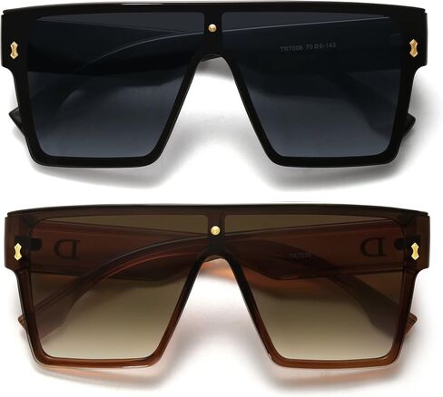 Allarallvr Oversized Trendy Square Sunglasses For Women Men Rectangle Fashion Sun Glasses AR82128 in Kuwait