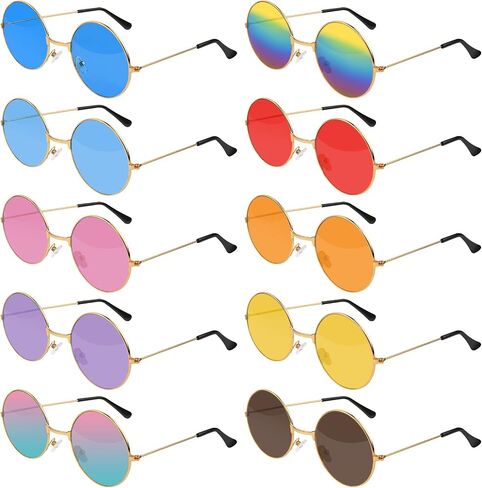 CHRORINE Hippie Sunglasses for Women Men Hippie Party Decorations in Kuwait