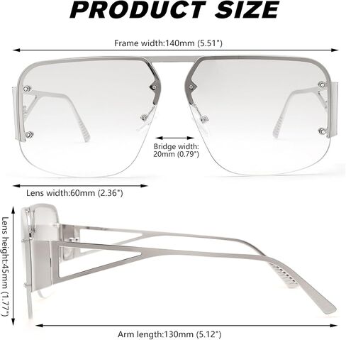 نظارات شمسية Pro Acme Aviator للنساء والرجال العصرية بدون إطار بظلال مربعة كلاسيكية نظارات شمسية معدنية كبيرة in Kuwait