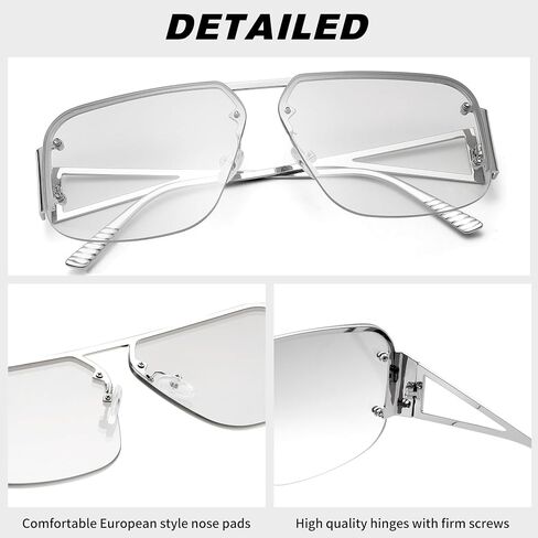 نظارات شمسية Pro Acme Aviator للنساء والرجال العصرية بدون إطار بظلال مربعة كلاسيكية نظارات شمسية معدنية كبيرة in Kuwait
