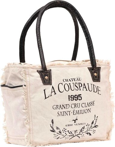 Shy Shy bags LA COUSPAUDE Upcycled Canvas Hand Bag & Cowhide Tote Bag Radiant Upcycled Canvas & Cowhide Leather Bag for Women in Kuwait