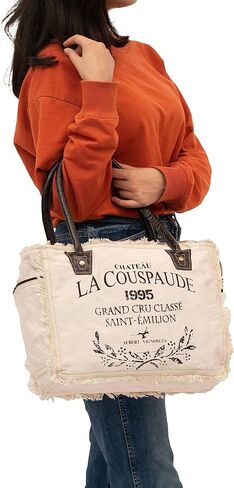 Shy Shy bags LA COUSPAUDE Upcycled Canvas Hand Bag & Cowhide Tote Bag Radiant Upcycled Canvas & Cowhide Leather Bag for Women in Kuwait