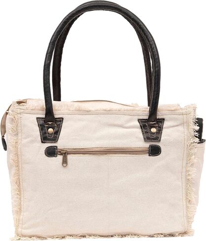 Shy Shy bags LA COUSPAUDE Upcycled Canvas Hand Bag & Cowhide Tote Bag Radiant Upcycled Canvas & Cowhide Leather Bag for Women in Kuwait