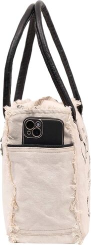 Shy Shy bags LA COUSPAUDE Upcycled Canvas Hand Bag & Cowhide Tote Bag Radiant Upcycled Canvas & Cowhide Leather Bag for Women in Kuwait