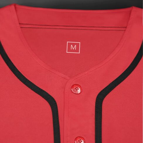 Holnkme Blank Plain Baseball Jersey for Men Women, Baseball Shirt Hipster Hip Hop, Short Sleeve Button Down Sports Uniforms in Kuwait