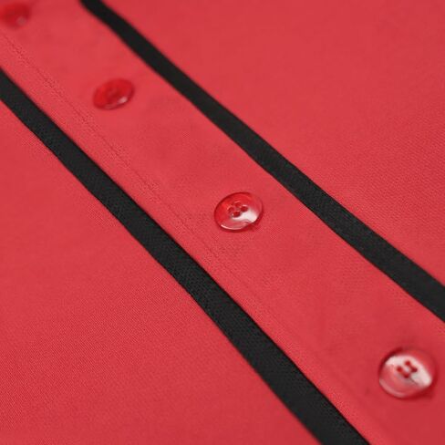 Holnkme Blank Plain Baseball Jersey for Men Women, Baseball Shirt Hipster Hip Hop, Short Sleeve Button Down Sports Uniforms in Kuwait