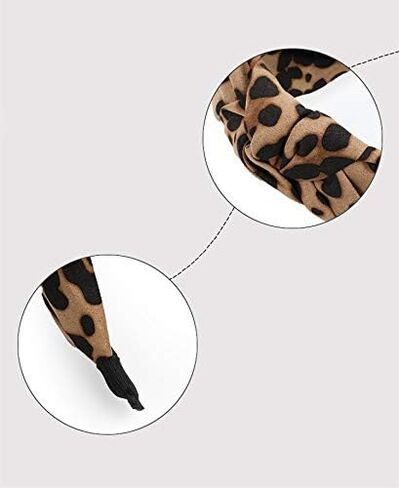 Leopard Headband Knotted Headbands for Women, Wide Knot Dot Hairbands Hair Band Accessories Birthday Christmas Gifts for Girls Light Coffee in Saudi Arabia