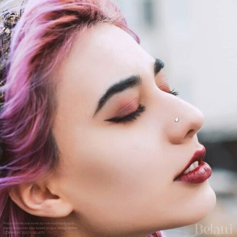 خاتم أنف كريستال بيلاتي للنساء والرجال - 1.5 مم 2 مم 2.5 مم 3 مم مجموعة زركونيا مكعبة تشيكوسلوفاكيا - شريط دفع لا يسبب الحساسية، مسامير أنف مستقيمة على شكل دبوس عظمي (اختر المقياس - الكمية - اللون - الجوهرة) in Kuwait