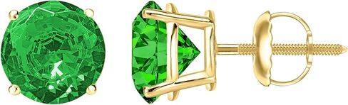 1/2-10 Carat Total Weight Emerald Stud Earrings 4 Prong Screw Back in Saudi Arabia