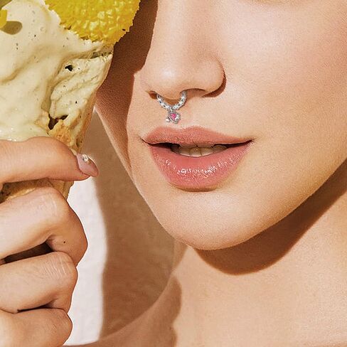 cassieca 16 جرام حلقات الحاجز الفولاذ المقاوم للصدأ تتدلى الحاجز المجوهرات مع النبات الأزرق دمعة واضحة تشيكوسلوفاكيا فراشة القلب القمر الشمس Daith الغضروف الحلزون الزنمة أقراط الأنف خواتم ثقب المجوهرات للنساء in Kuwait