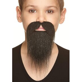 Mustaches Self Adhesive Ducktail Fake Beard for Kids, Novelty, Small False Facial Hair, Costume Accessory for Children, White Color