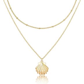 قلادة Ava Riley ذات طبقات من قلادة Dainty Disc Chokers قلادة مطلية بالذهب الحقيقي عيار 14 قيراط مجوهرات للنساء... in Kuwait