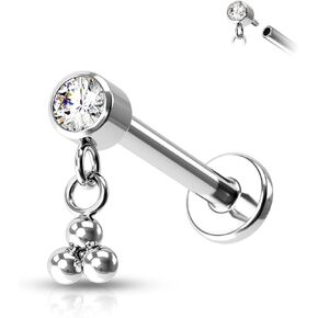 Mooncrush Jewelry الحد الأدنى المتدلي G23 الصلبة التيتانيوم الغضروف أقراط مسمار 16G داخليا اللولب ميدوسا ثقب المجوهرات هيبوالرجينيك in Saudi Arabia