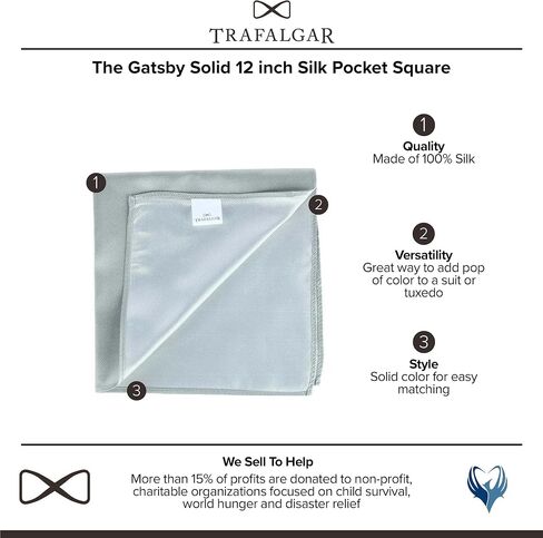 Trafalgar The Gatsby Solid 12 inch Silk Pocket Square in Saudi Arabia