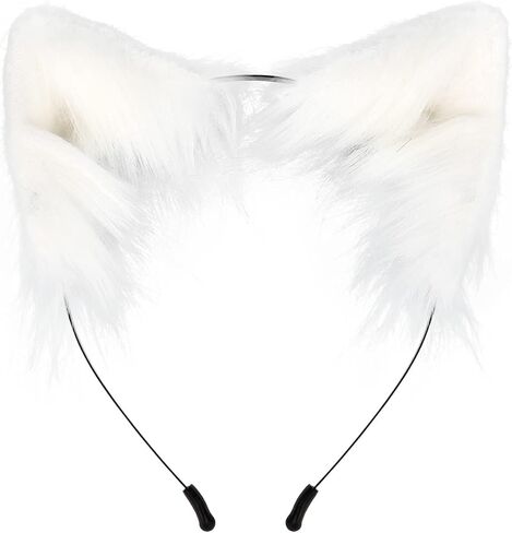 HAOAN Faux Fur Fox Tail and Clip Ears Kit Werewolf Costume Halloween Cosplay in Saudi Arabia