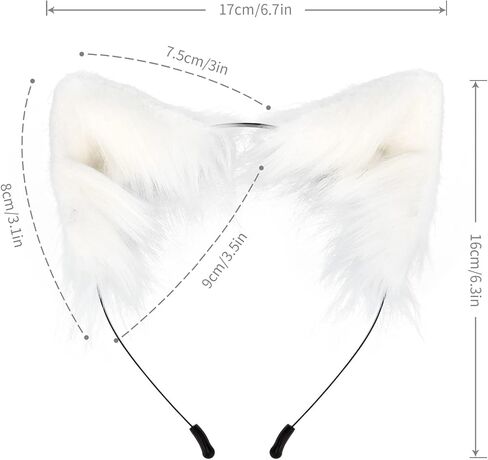 HAOAN Faux Fur Fox Tail and Clip Ears Kit Werewolf Costume Halloween Cosplay in Saudi Arabia