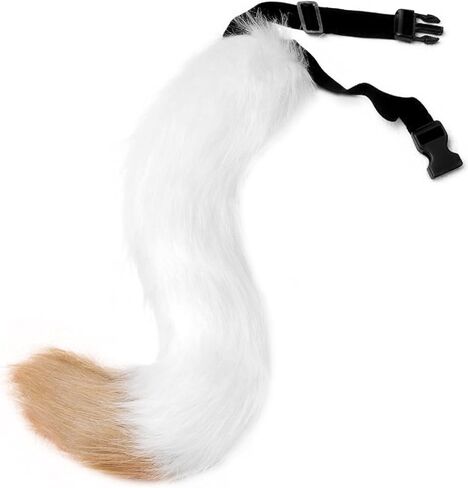 HAOAN Faux Fur Fox Tail and Clip Ears Kit Werewolf Costume Halloween Cosplay in Saudi Arabia